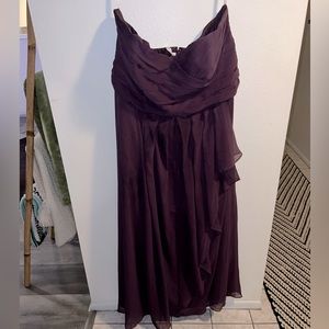 PLUS SIZE Purple/Plum David’s bridal strapless bridesmaid dress